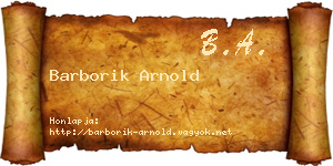 Barborik Arnold névjegykártya